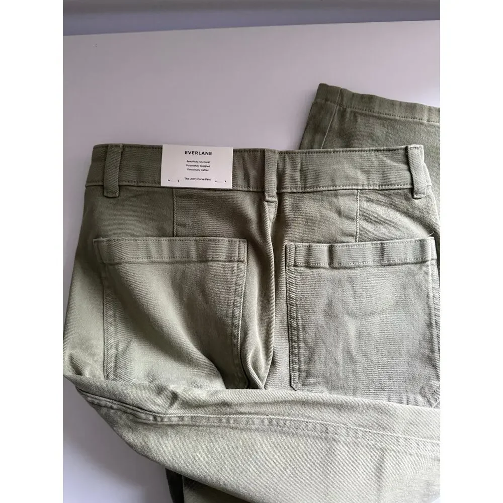 $128 New Everlane Utility Curve Pant - Green - size 2